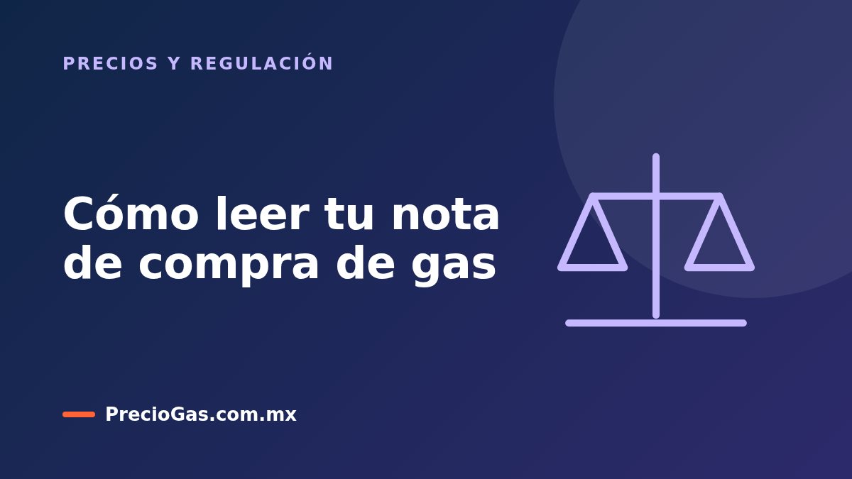 Cómo leer tu nota de compra de gas